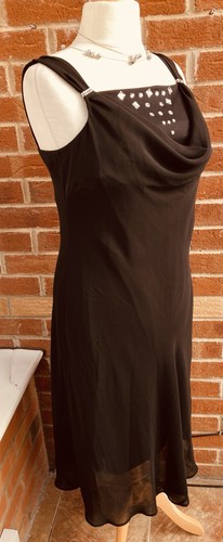 Bonmarche Größe 16 Schwarz Perlen Kleid Abend Hochzeit Urlaub Party Top S7 - Bild 2 von 8