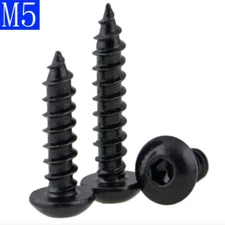 M5 High Tensile 8.8 Black Oxide Button Head Socket Cap Self Tapping Screws Hex