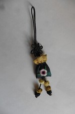 Bijou de sac à main ou téléphone petit sac pochon brodé noeud porte-bonheur vert