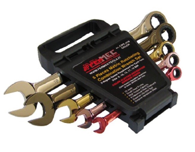 Set Di 12 Chiavi Combinate Colorate Fermec – Acciaio Cromo-Vanadio, Da 8 A 19 Mm, Testa Forcella E Poligonale