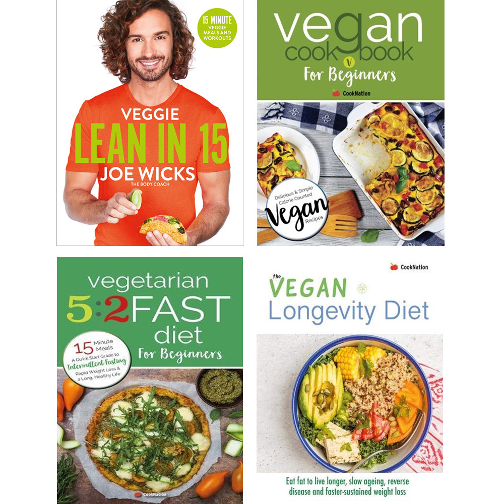 Vegan Longevity Diet Veggie Vegetarian books Collection 4 Books Pack