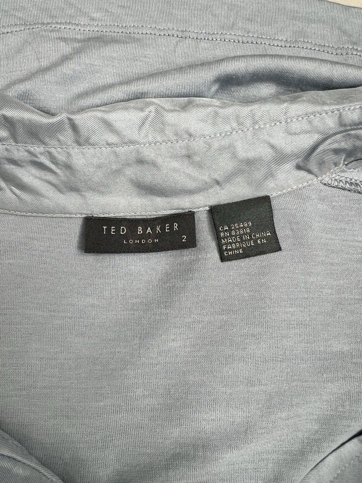 Ted Baker Pleated Button Down Collared Silk Linen… - image 4