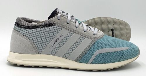 Adidas Los Angeles scarpe da ginnastica tessile basse S41988 grigio chiaro/blu UK9/US9.5/EU43 - Foto 1 di 12
