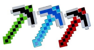 Flashing 8-Bit LED Pixel Block Survival Craft Kids Light-Up SFX Pickaxe ...