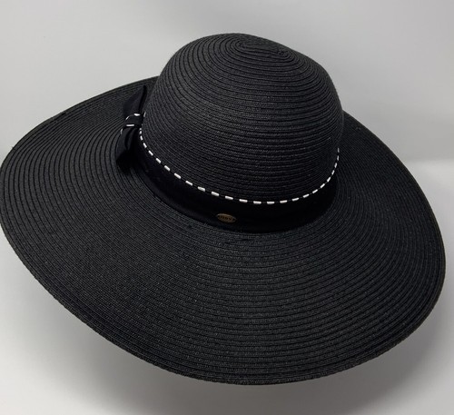HBY Miami Sun Shade Wide Brim Black 