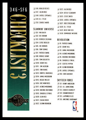 1994 SkyBox #300 Checklist 346-350 (Inserts)    Various