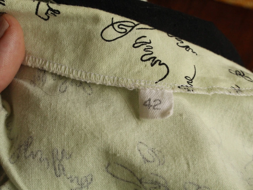 Retro Large Mint Green cotton swing dress squiggle pattern - Image 4 of 4