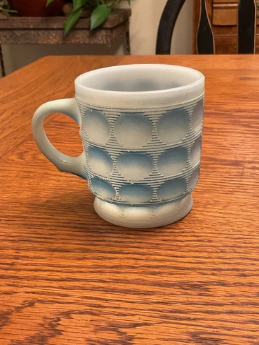 VTG Anchor Hocking Fire King Camelot or Thumbprint Blue Mug