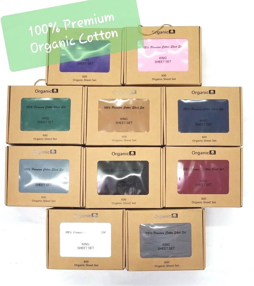 Pure Organic 100% Premium Cotton Sheet Set 16" Deep Pocket Bedding Cover