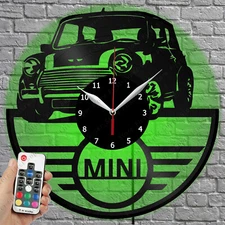 LED Clock Mini Cooper Vinyl Record Wall Clock Led Light Wall Clock 2386