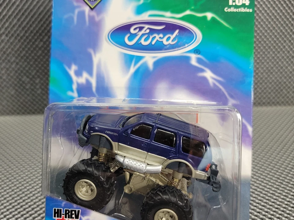 1999 Ford Expedition Blue Monster Truck Push Toy Vintage On Card Collectible  - Image 3 of 4