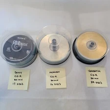 Lot of 3  Verbatim 24, Sony 17, Memorex 16 (57)CT.  CD-R / Open Packs New READ  