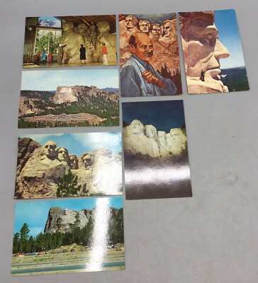 Mt Rushmore, Black Hills S.D. Presidential Heads Post Cards (Lot Of 7)