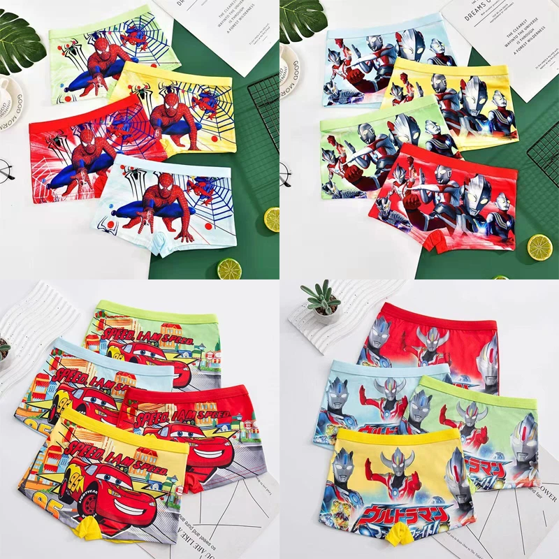 MARKENLOS 4 Packs Kinder Jungen Spiderman Boxer Hosen Unterwäsche Brief Shorts 2-8 Jahre