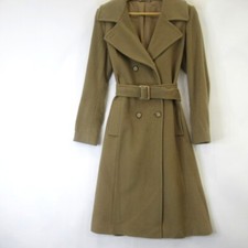 Best De La Redoubte Beige Wool Cashmere Coat Uk 10 Belted Long Usa 6