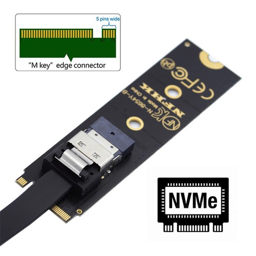 Chenyang NGFF M-Key NVME Male to Female Extension Cable with SFF-8654 Connector - Picture 4 of 9