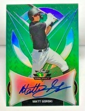 Matt Gorski 2019 Leaf Valiant GREEN Prismatic Autograph Auto #'d 74/99 - PIRATES