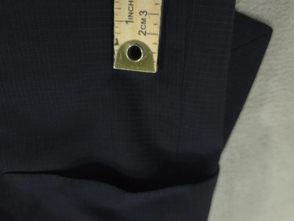 Blazer Zegna Masculino 42R Jaqueta Azul Terno Casaco Esportivo Dois Botões Xadrez Escuro - Imagem 3 de 4