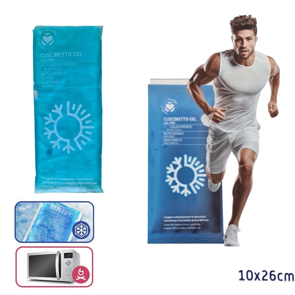 SC0 CUSCINETTO GHIACCIO GEL SACCHETTO REFRIGERANTE CALDO FREDDO TERMICO 10X26CM