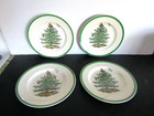 Vtg Spode Christmas Tree Salad Dessert Plates 7 3/4" Set of 4 Made in England