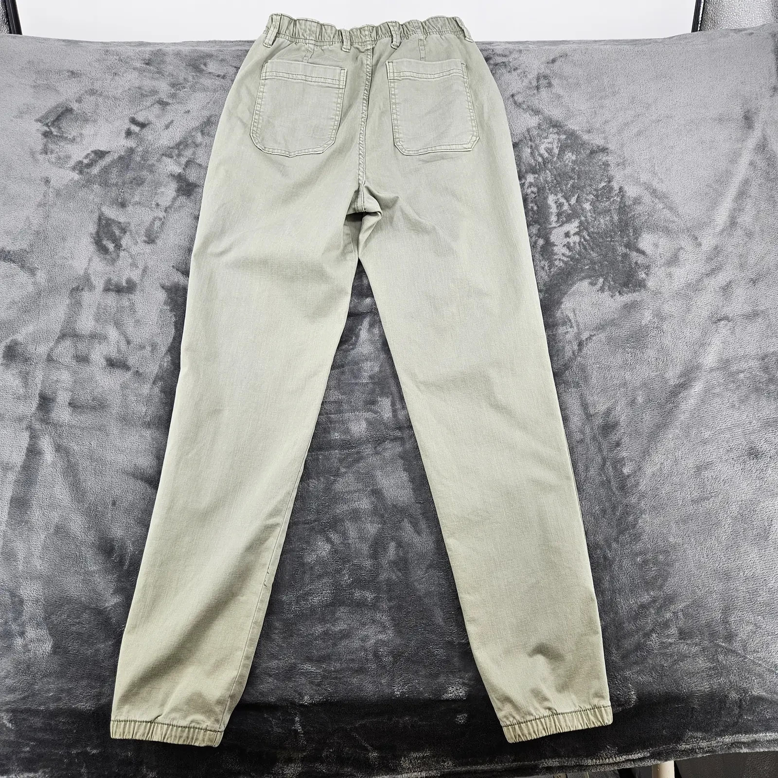 M&S Womens Slim Fit Ankle Grazer Joggers UK 8 Long Soft Green Stretch Trousers image 4