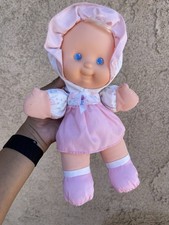 1994 Fisher Price PUFFALUMP KIDS Doll Rattle Pink Nylon Plush Rubber Face K12