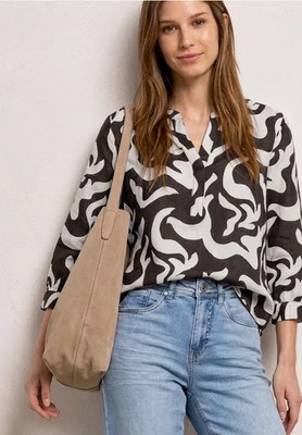 STREET ONE 346268 Bluse 3/4 Arm Split Neck Leinenmix Casual leicht sommerlich