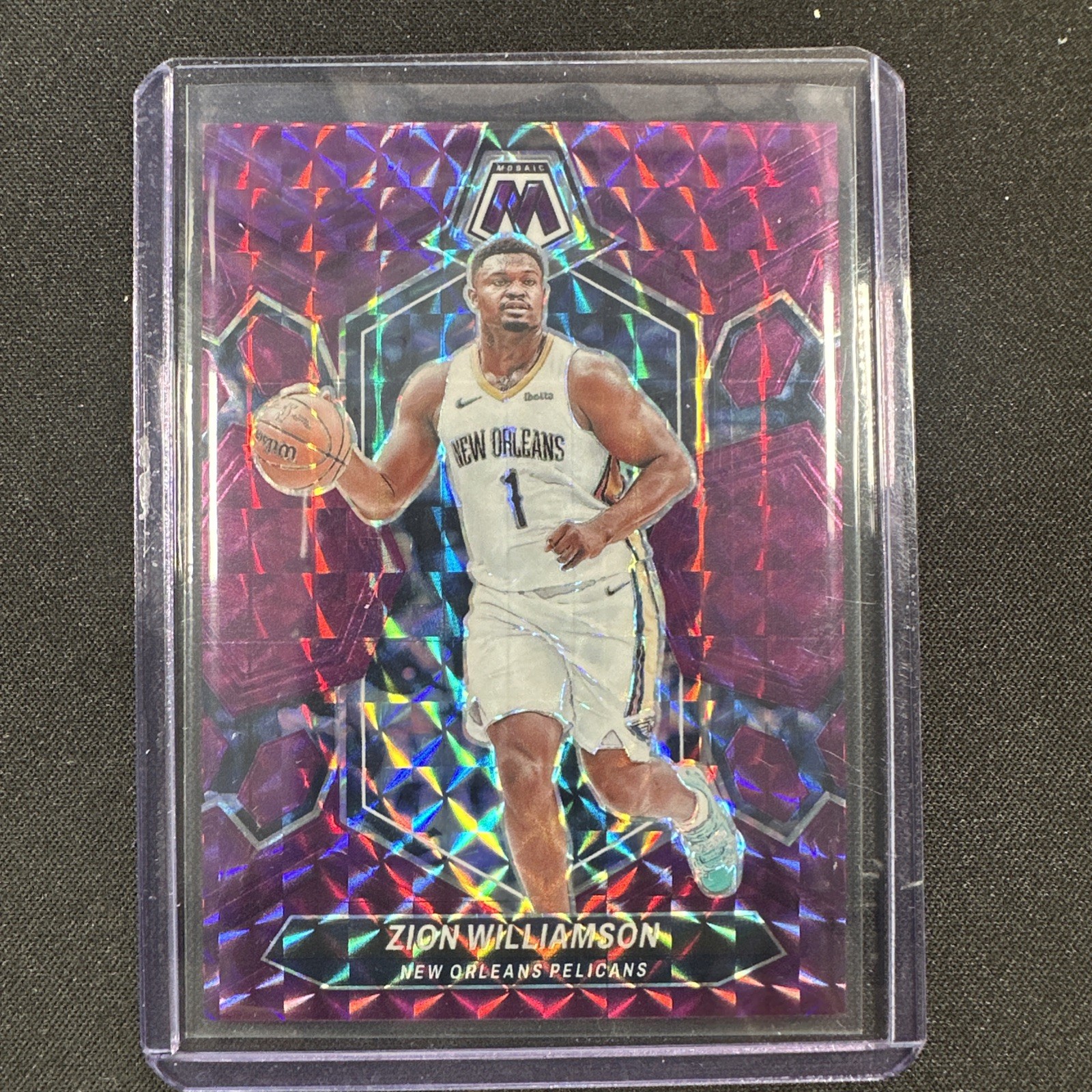 2023-24 Panini Mosaic Purple Mosaic Prizm /99 Zion Williamson #32