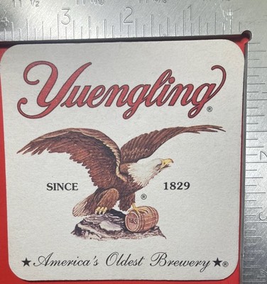 YUENGLING POTTSVILLE PENNSYLVANIA 4 INCH SQUARE BEER COASTER RARE