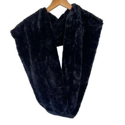 West Loop Whimsy Goth Glam Classic Faux Fur Fuzzy Black Infinity Neck Scarf