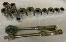 INDESTRO 3/8" DRIVE 14PC RATCHET/SOCKET MIXED SET MADE IN THE USA