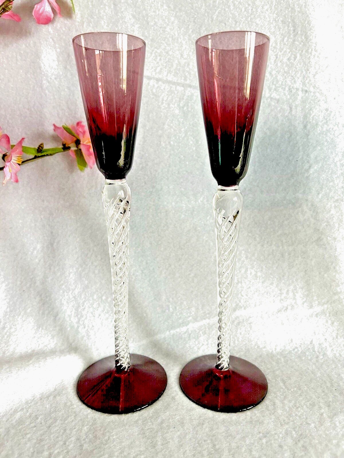 Hand Blown Glass Air Twist Stem Cordial Glass (set of 6)