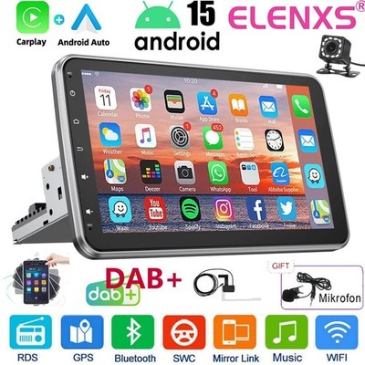 DAB+ Android 15 Carplay Autoradio GPS RDS 1 DIN 360° Drehbar Bildschirm Kamera
