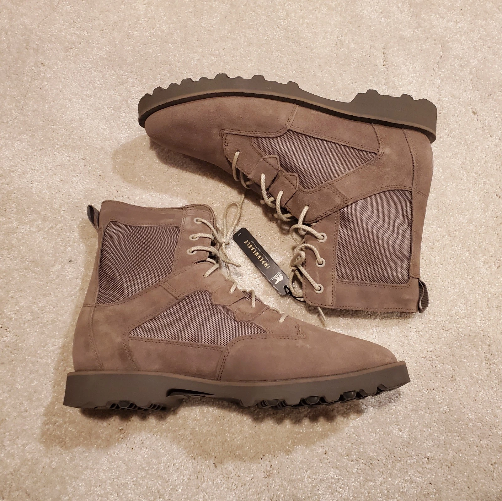 Sorel Caribou Boots Gray Waterproof Leather New 11