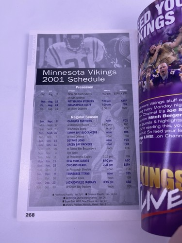 Minnesota Vikings Football 2001 Official Team Media Guide NFL NFC Central Champs - Picture 7 of 7