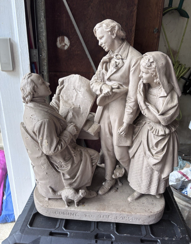1870 Coming to the Parson" sculpture by American artist John Rogers