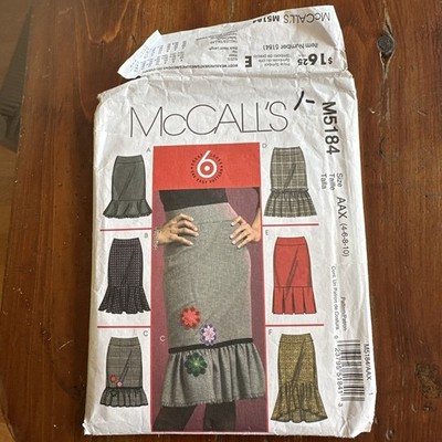 McCall's 6 Great Looks 1 Easy Pattern 5184 Skirts in 4 Lengths Misses 4-10 Uncut