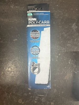 Fluval U4 Poly-Carb Filter Cartridges 2 Pack Chemical Media New