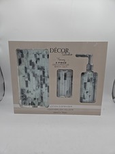 Decor Studio Norway 3 Piece Decorative Bath Set Glass Mosiac NEW