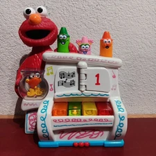 Sesame Street Elmo's World Pop Up Light Up Piano 2002 Mattel Tested Works GUC