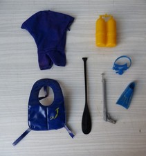 #Figurine articulée - Vintage# Big Jim - accessoires plongeur, pêche sous-marine