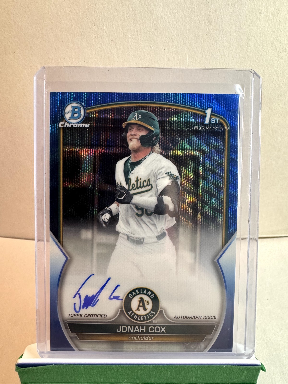 2023 Bowman Draft - Chrome Prospect Auto Jonah Cox #CDA-JCO Blue Wave 36/150