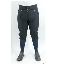 Dark Blue Wool Colonial Period Knee Breeches Size 52 / XXXL