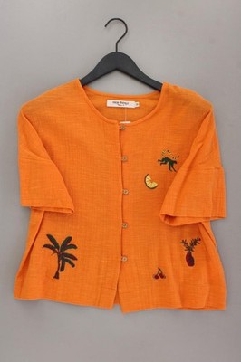 Nice Things Kurzarmbluse Classic Bluse für Damen Gr. 38, M orange aus Baumwolle