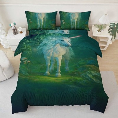 3D Unicorn Illustration Quilt Cover Set Bedding Sets Pillowcases Queen 10