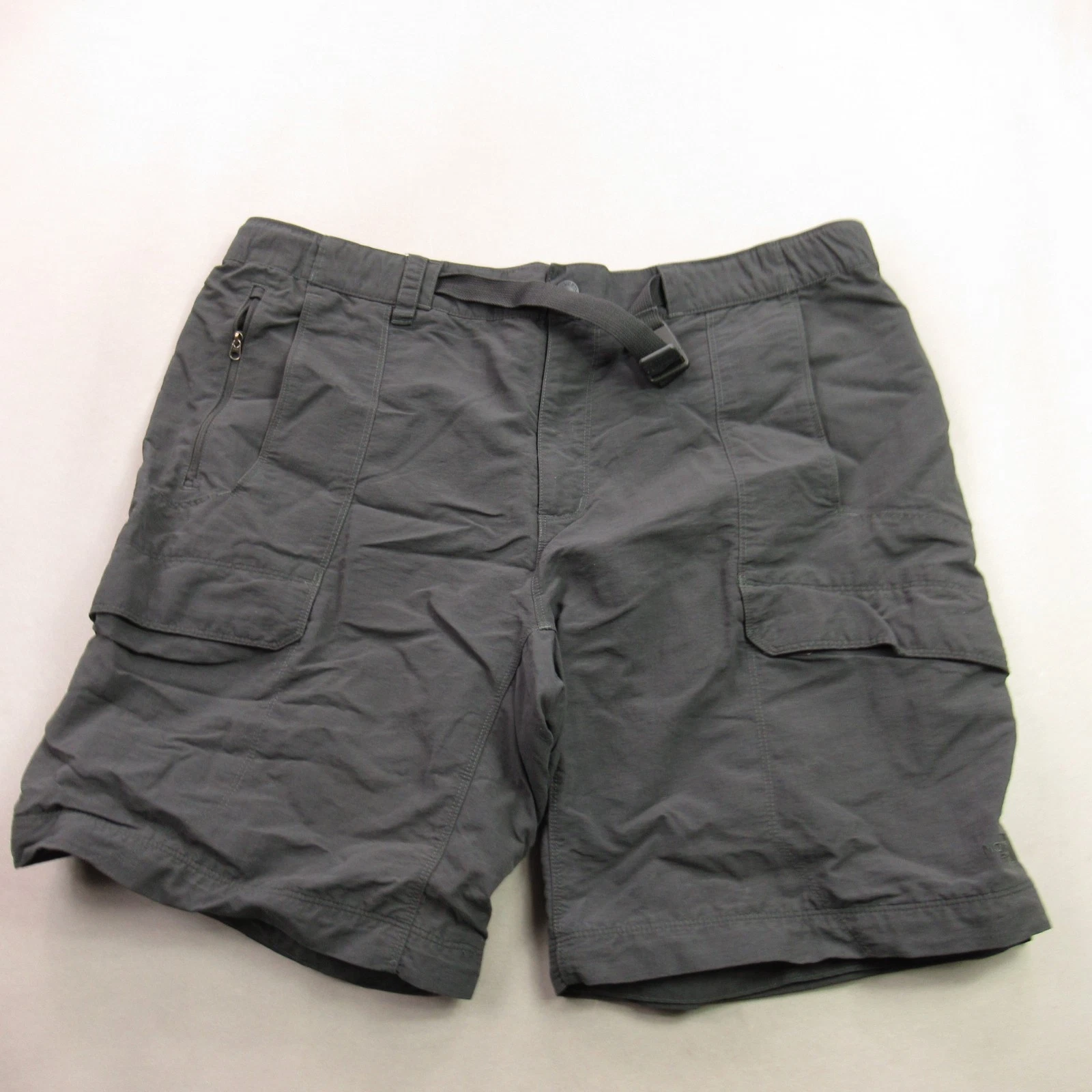 North Face Shorts Mens XL Cargo Casual Pockets Buckle Hiking Outdoors Gray