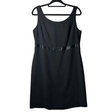 Amanda Smith Dress Womens 12 Black Sleeveless Round Neck Sheath Mini Dress