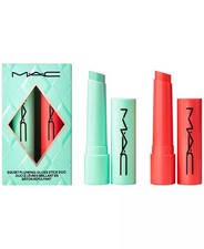 Dúo de labios MAC Squirt Holiday exclusivo brillo relleno como nuevo + sensor de calor