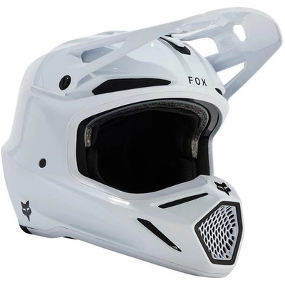 Fox Motocross-Helm V3 RS Carbon Solid - Weiß