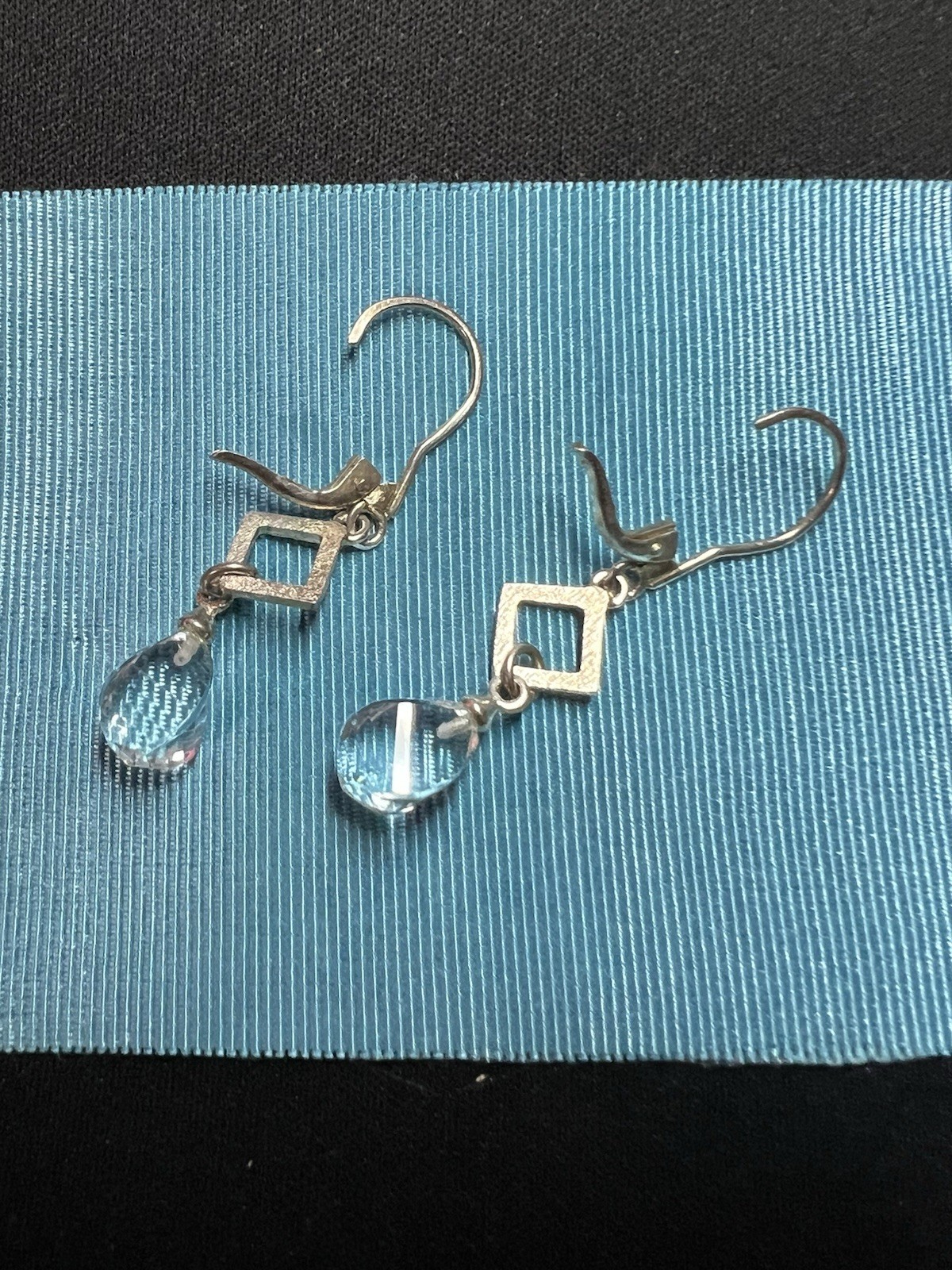 Silver Dangling Crystal Close Post-hook Earrings - image 5